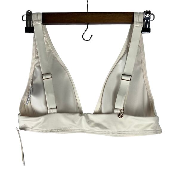 NEW Michael Kors Two Piece Halter Top Grommet-Detail Bikini Set Women's Bone XL - Picture 2 of 11